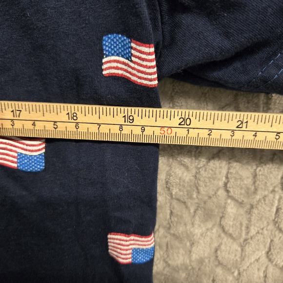 IML Issac Morris T-shirt USA Flag July 4th Size Large Navy Blue Patriotic Vet - Picture 3 of 5